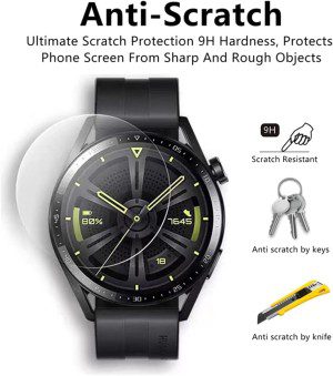 【3 Pack】T Tersely Tempered Glass Screen Protector for HUAWEI Watch GT 3 /GT3 46Mm, Screen Protector Film Guard