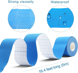 6 PACKS Waterproof Kinesiology Tape 5Cmx5M, Elastic Muscle Support Tape for Exercise, Sports & Injury Recovery, Sport Tape Kinesiology, BOMEI PACK