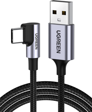 UGREEN USB C Cable Right Angle 90 Degree USB a to Type C Fast Charger L Shape Cord Compatible with Iphone 15 Pro Max, Samsung Galaxy S23 S22 S21, LG V50, Ipad Mini 6 Air 4, Gopro Hero 8, Switch, 2M