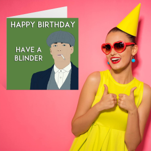 Funny Birthday Cards for Women Men – Peaky Shelby – Happy Birthday Card for Mum Dad Brother Sister Son Daughter Nan Grandad, 145Mm X 145Mm Joke Humour Banter Bday Greeting Cards