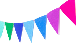 Preassembled Rainbow Felt Fabric Banner Multicolor for Rainbow Happy Birthday Party Decorations