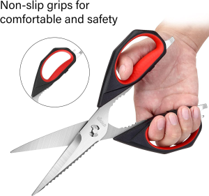 LIVINGO Kitchen Scissors, 2 Pack 9.25″ Utility All Purpose Poultry Shears Heavy Duty Dishwasher Safe, Come Apart Sharp Stainless Steel Cooking Food Scissors for Cutting Meat, Chicken, Vegetable, Fish