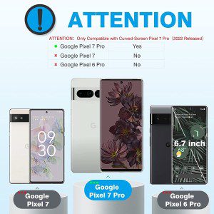 T Tersely [2+2 Pack] Screen Protector for Google Pixel 7 Pro (6.7 Inch) with Camera Lens Protector, Support Fingerprint Unlock Full Cover HYDROGEL Aqua Screen Protector Curved for Google Pixel 7 Pro