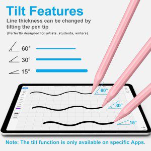 Stylus Pen for Ipad, 2X Fast Charge Active Pencil with Palm Rejection, Tilt Function, Compatible with 2018-2023 Apple Ipad Pro 11&12.9 Inch, Ipad 6/7/8/9/10, Ipad Air 3/4/5, Ipad Mini 5/6