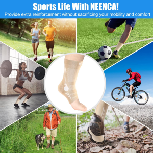 NEENCA Professional Ankle Brace Compression Sleeve (Pair), Ankle Support Stabilizer Wrap. Heel Brace for Achilles Tendonitis, Plantar Fasciitis, Joint Pain,Swelling,Heel Spurs, Injury Recovery, Sports