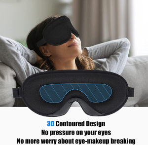 Sleep Eye Mask, Answaily Natural Sleep Mask, Blindfold, Super Smooth Eye Mask for Travel/Sleeping/Shift Work/Meditation Black