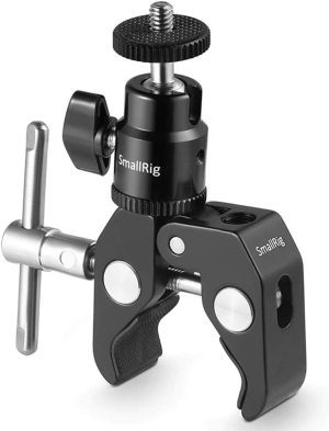 SMALLRIG Super Clamp Mount with Ball Head Mount Hot Shoe Adapter and Cool Clamp – 1124