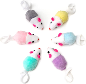 Chiwava 36 Pack 1.8 Inch Small Interactive Cat Toys Mice with Catnip Rattle Sound Mouse for Indoor Cats Kitten Play