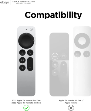 Elago R1 Case Compatible with Apple TV 4K Siri Remote 3Rd Generation(2022) and 2Nd Generation(2021)-Magnet Technology, Lanyard Included, Heavy Shock Absorption, Drop Protection (Black)