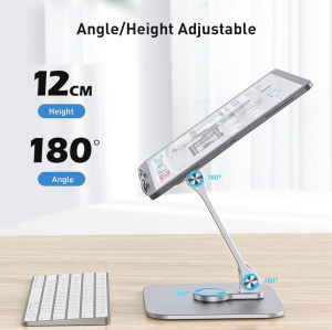 ULBRE Swivel Tablet Stand for Desk 360 ° Rotatable Foldable Aluminium Ipad Stand Holder for Any Ipad Pro Air Mini for Store POS Office Showcase Reception Kitchen Kiosk Desktop