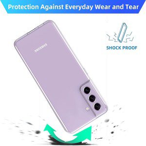 T Tersely Compatible with Samsung Galaxy S21 FE 5G Case 6.4”, [Anti-Yellow][Drop Protection] [Ultra Slim] Soft Silicone TPU Crystal Clear Protective Cover for Samsung Galaxy S21 FE 5G – Transparent