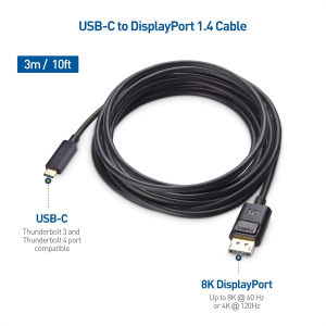 Cable Matters Long USB C to HDMI Cable, Supporting 4K 60Hz (USB-C to HDMI  Cable) in Black 10 ft - Thunderbolt 4 / USB4 Compatible with iPhone 15 Pro