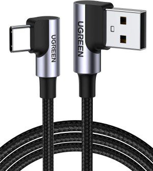 UGREEN USB C Right Angle Cable 90 Degree Type C Fast Charger Compatible with Samsung Galaxy Note20 S20 S10 S10E S9 S8 Plus, PS5 Controller, LG G8 G7 V40 V30, Nintendo Switch, Gopro Hero 7 8 (3M)