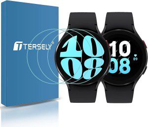 T Tersely (3 Pack) 9H Hardness Tempered Glass Screen Protector for Samsung Galaxy Watch 6 / Watch 5 / Watch 4 (44MM), Screen Protector Film Guard for Samsung Galaxy Watch