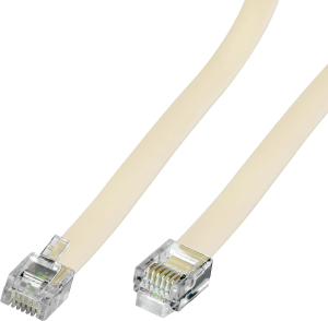 RJ11 6P4C Modular Telephone Extension Cable Phone Cord Line Wire (50 Feet, White)