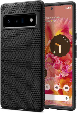 SPIGEN Liquid Air Case Designed for Google Pixel 6 Pro (2021) Soft TPU Armor Slim Cover – Black