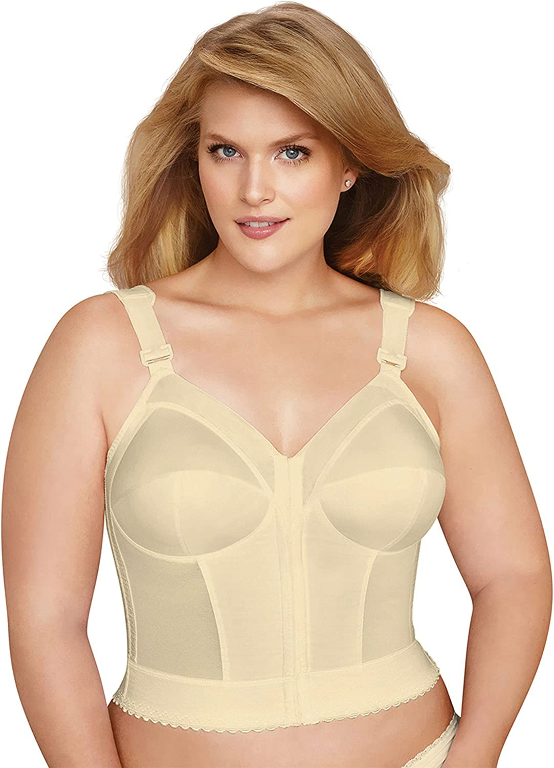 EXQUISITE FORM 5107530 Fully Slimming Wireless Back & Posture Support  Longline Bra with Front Closure