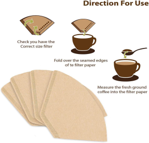 100Pcs 103 Coffee Filter Paper Disposable Natural Unbleached Original Wooden Drip Paper Suitable for Coffee Machines and Coffee Cones