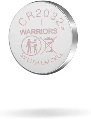 Warriors 2032 CR2032 Coin Button Cell 3V 3 Volt Lithium Batteries 5X Retail Pack Compliant with Coin Battery Safety Standards 2020