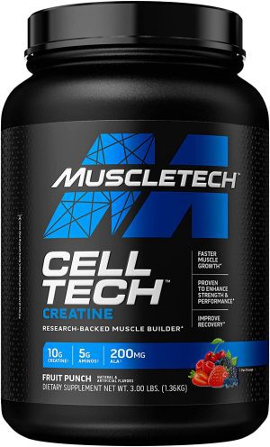 Creatine Monohydrate Powder | Muscletech Cell-Tech Creatine Powder | Post Workout Drink | Creatine Supplements for Men & Women | Fruit Punch, 2.72 Kg (56 Servings)