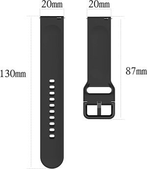 T Tersely Soft Silicone Band for Samsung Galaxy Watch Active 2 (40Mm/44Mm), 20Mm Replacement Sports Strap for Samsung Galaxy Watch 5 Pro/Watch5/4 (40Mm/44Mm)/Galaxy Watch 3 (41Mm) /Active- Black