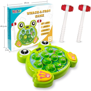 Interactive Whack a Frog Game, Learning, Active, Early Developmental Toy, Fun 2, 3, 4, 5, 6, 7, 8 Years Old Kids, Toddlers, Boys, Girls,2 Hammers Included