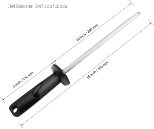 SHARPAL 117N Knife Sharpener Sharpening Honing Steel Rod 25 Cm / 10 Inch (Steel)