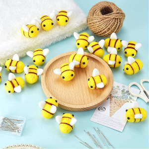 Yitaocity 10Pcs Wool Felt Bee Craft Balls Bee Bumble Bee Craft Supplies for Baby Shower Gender Reveal Party Nursery Tent Christmas Clothing Halloween Costume Hat Decoration DIY and Handmade Crafts