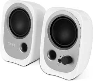 Edifier R12U WT Active USB Powered Multimedia Speaker System – Bass Reflex, 3.5Mm AUX Port, Headphone Jack White