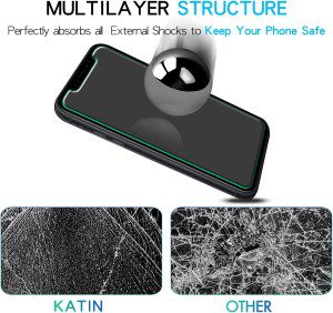 [2-Pack] KATIN Tempered Glass for Apple Iphone 11 Pro Max, Iphone XS Max Screen Protector anti Scratch, Bubble Free, 9H Hardness, Easy to Install, Case Friendly