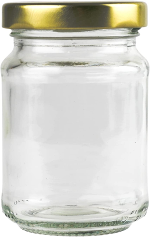 【AU Stock】24 X 150Ml Clear Glass Food Jar | round Glasses Jar with 53Mm Golden Twist Cap | Food Container Storage, Spices Jars, Mason Jar for Liquid Jams, Chutneys, Pickles, Sauces