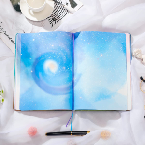 SIIXU Starry Sky Writing Journal for Women, Men, Unique Colorful Blank Notebook for Daily Notes, Gratitude, Dreams or Planning, 7.5” X 10.2″, 160 Pages, 2 Bookmarks, Large, Hardcover, Unlined