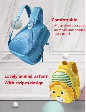 Stripe-Lion Small Toddler Backpack Bookbag Mini Baby Girls Boys Cartoon Animal Travel Carry Bag