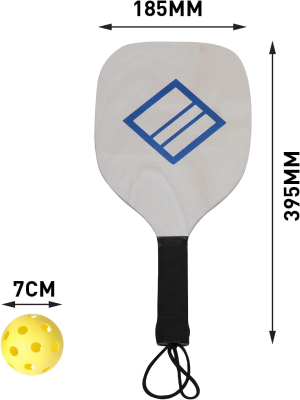 Pickleball Paddles 4 Pack, Pickleball Wood 4-Paddle Set with 4 Premium Rackets, 4 Pickleballs, 1 Mesh Carry Bag