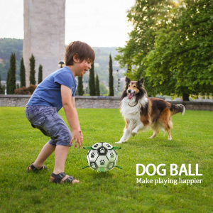 Dog Ball Dog Soccer Ball with Grab Tabs Interactive Dog Toys Herding Ball for Dogs Rubber Ball Dog Balls for Small & Medium Dogs Jolly Balls for Dogs