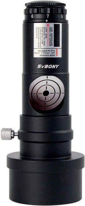 SVBONY Red Laser Collimator 1.25” Battery 7 Bright Levels Triple Cemented Lens Metal with 2″ Adapter for Reflector Telescope Collimation