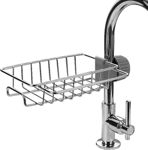 YOZOTI Faucet Drain Rack, Storage Rack, Stainless Steel Faucet Sponge Rack, Sink Organizer for Bathroom and Kitchen Accessories(Upgraded Version)