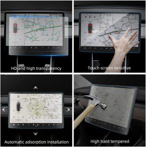 Tesla Model 3/Model Y Tempered Glass Screen Protector 15″ Center Control Touchscreen Navigation Touch Tempered Glass 9H Screen Protector