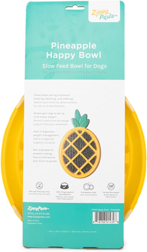 Zippypaws Happy Bowl Slow Feeder – Pineapple 20X33Cm, 1 Count (Pack of 1)