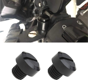 2Pcs M10X1.25Mm Mirror Hole Blanking Plugs Regular Thread Right-Hand Screws Bolts Black Compatible with CNC Aluminum Alloy Universal Motorcycle Parts