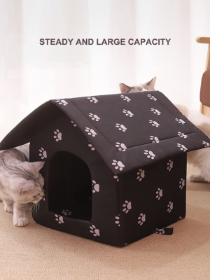 Squishy Dot Outdoor Cat House, Outdoor/Indoor Weatherproof Cat Houses, Waterproof Outdoor Cat Cave – a Safe Pet House and Kitty Shelter for Your Cat to Stay Warm & Dry, for Cats<6Kg, Medium