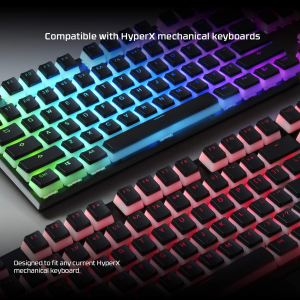 Hyperx Pudding Keycaps – Full Key Set – PBT – Black – English (US) Layout – 104 Key, Backlit, OEM Profile