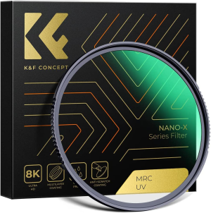 K&F Concept 58Mm UV Filter for Camera Lenses,28-Layer Multi Coated UV Protection Filter Nanotech Coatings, Ultra-Slim