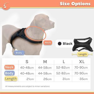 Zenify Pets Dog Harness Lead Set – Chest Control Grab Adjustable Reflective for Puppy Small Dogs (Black 5Ft Small)