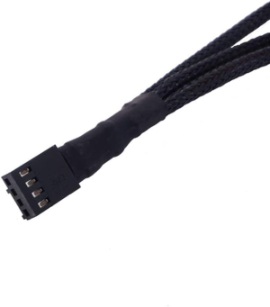 UTSLIVE PWM Fan Splitter 4 Pin Fan Extension Power Cable Black Sleeved Braided 3 Way for Computer