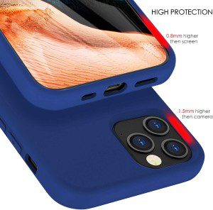 ZUSLAB Nano Silicone Case for Iphone 12 Pro 6.1″ & Iphone 12 6.1″ Shockproof Gel Rubber Bumper Protective Cover – Cobalt Blue