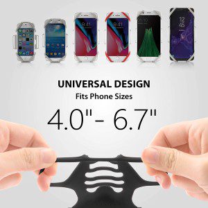 【Bone】Running Armband Phone Holder, Lightweight Sports Cell Phone Arm Band for Iphone 15 14 13 12 11 Pro Max SE XS XR X 8 7 6 plus Samsung Galaxy S10 S9 S8, Run Tie Series (20-25Cm / 7.9-9.8In, Black)