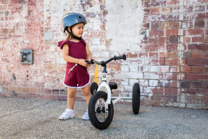 Coconuts Vintage Grey Kids Helmet with Magnetic No-Pinch Closure Match to Trybike