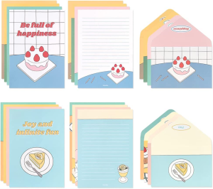 Monolike Happy and Lucky Birthday Letter Paper and Envelopes Set – 8Type, 32 Letter Paper + 16 Envelopes