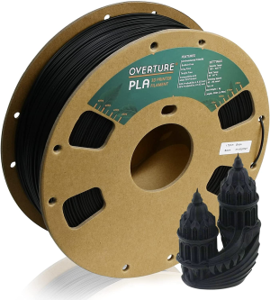 OVERTURE PLA Filament 1.75Mm 3D Printer Consumables, 1Kg Spool (2.2Lbs), Dimensional Accuracy +/- 0.03 Mm, Fit Most FDM Printer (Space Gray)